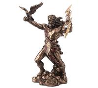 Veronese Design 4 3/8 Zeus Hand Painted Resin Sculpture Greek God of Heaven Holding Thunderbolt
