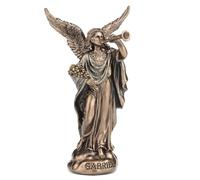 Veronese Design 4 inch Archangel Saint Gabriel Blowing Trumpet Miniature Figurine Hand Painted Polyresin Bronze Finish