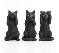 Veronese Design 4 Inch Black Kittens Hear Speak See No Evil Resin Figurine Miniature