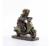 Veronese Design 5 1/2 Inch Steampunk Cafe Racer Cat Scooter Resin Figurine Bronze Finish