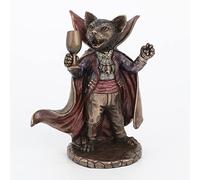 Veronese Design 5 1/4 Inch Vampire Cat Wine Taster Resin Animal Figurine Bronze Finish