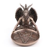 Veronese Design 5 3/4 Inch Tall Baphomet Altar Offerign Tray Polystone Statue Bronze Finish