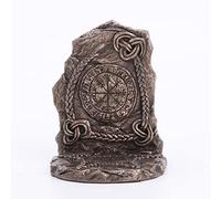 Veronese Design 5 3/4 Inch Tall Viking Vegvisir Runestone Tealight Candle Holder Resin Bookend Bronze Finish