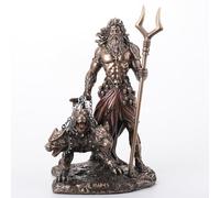 Veronese Design 6 1/2 Inches Hades Greek God of The Underworld with Cerberus Cold Cast Resin Bronze Finish Statue