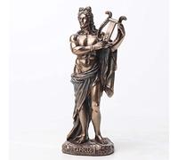 Veronese Design 6 1/4 Inch Tall Greek God Apollo Playing Lyre Cold Cast Resin Bronze Finish Sculpture