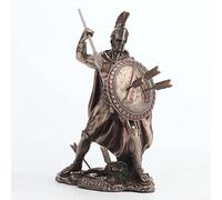 Veronese Design 6 1/8 Inch Spartan King Leonidas Spear and Shield Cold Cast Resin Bronze Finish Sculpture