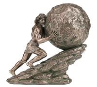 Veronese Design 6 3/4 Inch Sisyphus and His Eternal Punishment Pushing Boulder Cold Cast Resin Bronze Finish Statue