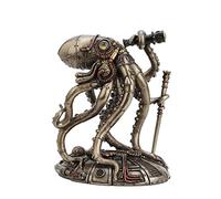 Veronese Design 6 3/4 Inch Tall Steampunk Octopus Space Observer Cold Cast Bronzed Resin Fantasy Collectibles Animals Figurine Space Alien Home Decor