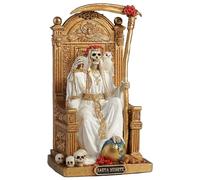 Veronese Design 6 3/8 Inch Santa Muerte On Throne with Scythe and Scale Polystone Hand Painted Collectible Home Decor Sculpture