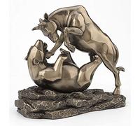 Veronese Design 6 Inch Tall Wall Street Stock Market Bull Bear Fight Financial Broker Gift Abstract Cold Cast Resin Bronze Finish Tabletop Statue