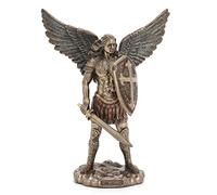 Veronese Design 7 3/4" Archangel Saint Michael Sword and Shield Resin Sculpture Cast Bronze Finish