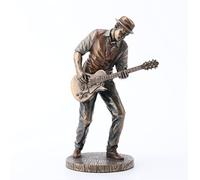 VERONESE Design 7 5/8" Jazz Band Casual Guitar Player Resin Statue Cast Bronze Finish