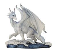 Veronese Design 7.5 Inch Glacial White Dragon Mythical Monster Polyresin Hand Painted Drake Figurine Statue