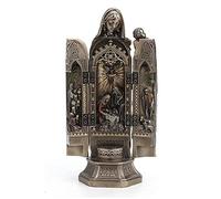 Veronese Design 7 7/8 Inch Tall Madonna and Baby Jesus Triptych Religious Decor Gift Cold Cast Bronzed Resin Faith Collecitbles Nativity Design