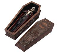 Veronese Design 8 1/4 Inches Classic Vampire Coffin with Count Dracula Hand Painted Movie Creature Horror Collectible Figurine