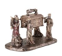Veronese Design 8 7/8 Inch Ark of The Covenant with Commandments Aaron's Rod and Manna Resin Sculpture Bronze Finish Trinket Box