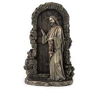 Veronese Design 9 5/8" Jesus Stand At The Door and Knocks Cold Cast Resin Bronze Finish Religious Gift Statue Collectible