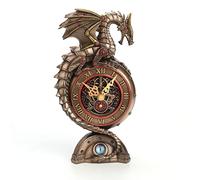 Veronese Design 9 Inch Steampunk Mechanical Dragon Clock Resin Sculpture Bronze Finish