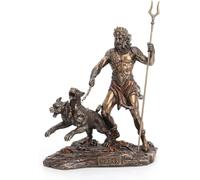 Veronese Design 9" Tall Hades Greek God of The Underworld with Cerberus Resin Statue Bronze Finish