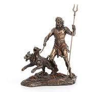 Veronese Design 9" Tall Hades Greek God of The Underworld with Cerberus Resin Statue Bronze Finish