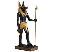 Veronese Design Anu gyptian God of The Dead Statue, 8.5 Inch Polyresin Figurine with Painted Black Gold Finish, Home Decor, Gift Boxed