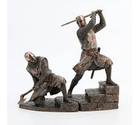Veronese Design Battling Templar Knights Cold Cast Resin Statue Bronze Finish