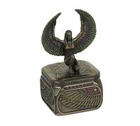Veronese Design Bronze Finish Egyptian Winged Goddess Isis Trinket Box Hand Painted Accents