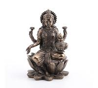 Veronese Design Bronze Finish Lakshmi Hindu Goddess On Lotus Figurine
