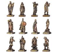 Veronese Design Bronze Finished 12 Olympians Greek Pantheon Miniature Statue Set