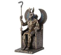 Veronese Design Bronze Finished Egyptian God Anubis on Throne Statue