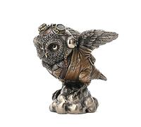 Veronese Design Bronze Finished Steampunk Fantasy Aviator Flying Ace Owl Statue Hand Painted Accents