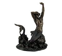 Veronese Design Bronze Merman Statue 8 Inch, Lustrous Bronze Finish, Coastal Style, Mythological Theme, Intricate Resin Casting with Colorwashed Tail Detail