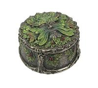 Veronese Design Celtic Green Man Harvest Berry Metallic Bronze Finished Trinket Box