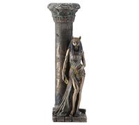 Veronese Design Egyptian Goddess Bastet Leaning on Pillar Statue