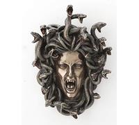 Veronese Design Head of Medusa the Greek Gorgon Serpent Bronze Finish Wall Sculpture