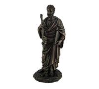 Veronese Design Hippocrates Greek Father of Medicine Holding Book & Staff Bronze Finish Statue
