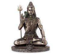 Veronese Design Lord Shiva in Meditation Pose Hindu God Cold Cast Resin Antique Bronze Finish Statue Sculpture