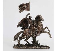 Veronese Design Medieval Crusader Knight in Armor On Horseback Tabletop Statue