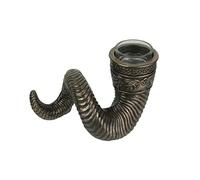 Veronese Design Nordic Viking Ram Horn Bronze Finished Tealight Candle Holder, One Size