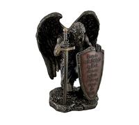 Veronese Design Praise Be to the Lord My Rock Kneeling Warrior Angel Statue