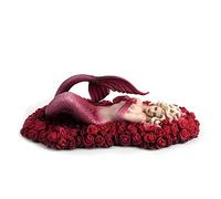 Veronese Design Red Mermaid Floating in Sea of Roses Statue Sculpture Figurine by Artist Selena Fenech
