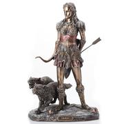 Veronese Design Skadi Norse Giantess Ski Goddess of Winter and Mountains with Wolves Statue