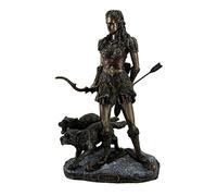 Veronese Design Skadi Norse Giantess Ski Goddess of Winter and Mountains with Wolves Statue
