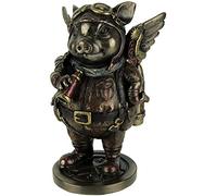 Veronese Design Steampunk Aviator Flying Pig Aeronaut Statue