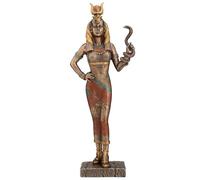 Veronese Design Zeckos Egyptian Goddess Hathor Holding a Cobra Statue