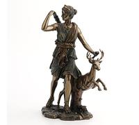Veronese Diana Greek Goddess the Hunt, Moon and Nature Walking with Deer Statue 11 Inch