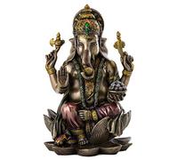 VERONESE Ganesh (Ganesha) Hindu Elephant God of Success Real Bronze Powder Cast Statue, 7 1/4-inch