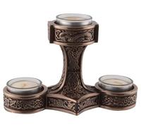 Veronese Mjolnir Thor's Hammer German Tea Light Holder Bronzed 3 Tea Lights