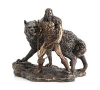Veronese Norse God Tyr and the Binding of Fenrir Bronze Finish Statue