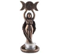 Veronese Triple Moon Goddess Hekate as Tea Light Holder - Bronzed